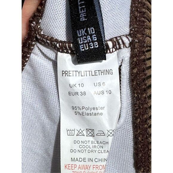 Prettylittlething Sexy Brown Rib Ring One Piece Size 10 - Picture 5 of 9